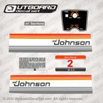 1980 Johnson 2 hp decal set 0390137, 0390211