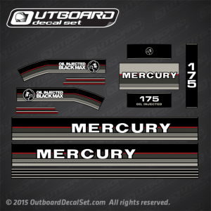 1986-1988 MERCURY Outboards 175 hp black max decal set.