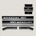 1981-1982 Mercury 150 hp V6 Blackmax printed decal set Silver 