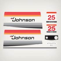 1980 Johnson 25 hp Electric Starter decal set 0390351 