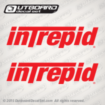 Intrepid boats decal replica red logo letters 20 inches