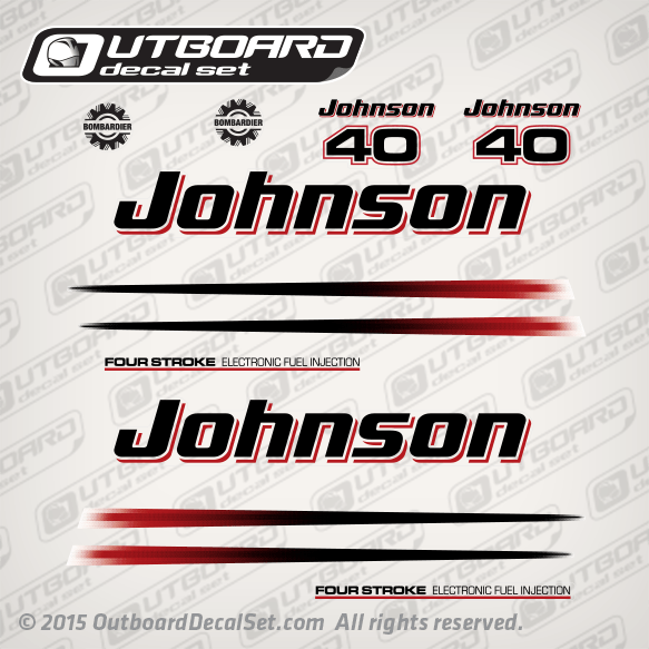 2002-2006 Johnson 40 hp FourStroke EFI decal set