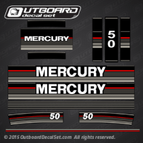 1989 1990 MERCURY Outboards 50 hp decal set (Outboards)