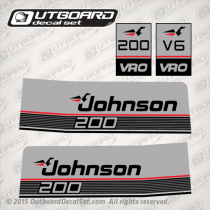 1987-1988 Johnson 200 hp decal set gray 0397515