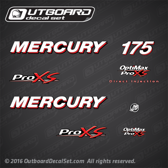 Decal Set MERCURY 175 OptiMax Outboard VINYL Kit sticker for cowling 883013T1