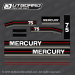 1991-1993 MERCURY 75 hp decal set 810457A90