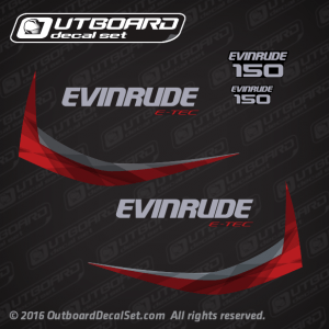 2014 Evinrude 150 E-TEC decal set Graphite Models 0216438, 0216371, 0216369, 0216689, 0216690, 0215558, 0215774
