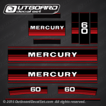 1984 1985 MERCURY 60 hp 43538A86 decal set red