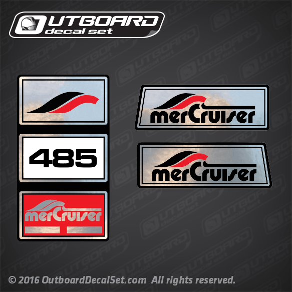 1978-1982 Mercury MerCruiser 485 hp Pre Alpha Decal Set 91969
