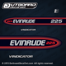 evinrude 1998-1999 225 hp electric decal set