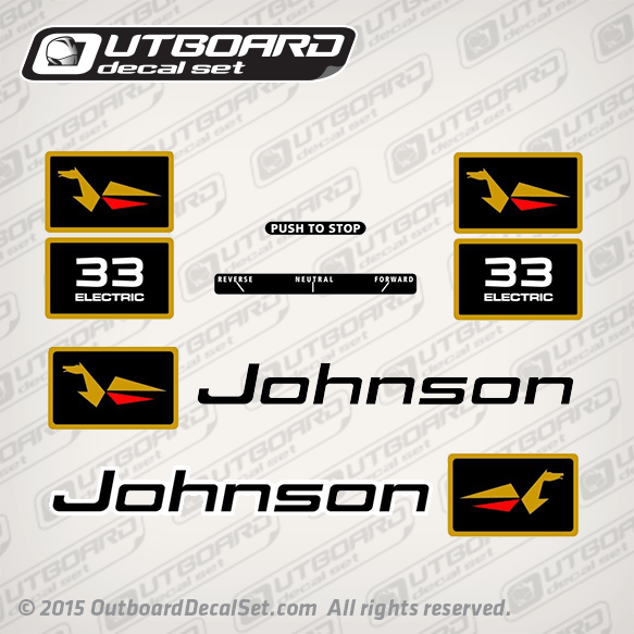 1968 Johnson 33 hp decal set 0383738 0383739