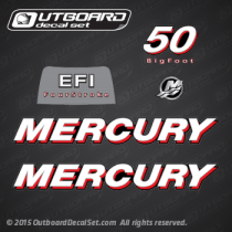 2006 2012 Mercury 50 hp Big Foot EFI Fourstroke decal set (Outboards)