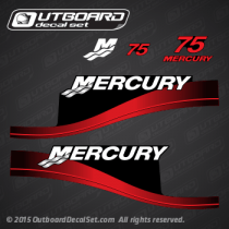 2004 2005 Mercury 75 hp decal set 804855A05 RED (Outboards)