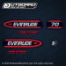 1998 Evinrude 70 hp four stroke EFI decal set