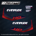 2014 Evinrude 150 H.O. E-TEC decal set Blue Models 0216438, 0216413, 0216414, 0216471, 0216441, 0215558, 0215774
