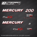 2006 2007 2008 2009 2010 2011 2012 Mercury 200 hp Pro XS decal set 897136A07,855412A07, 881288T62, 881288T65, 881288T66 