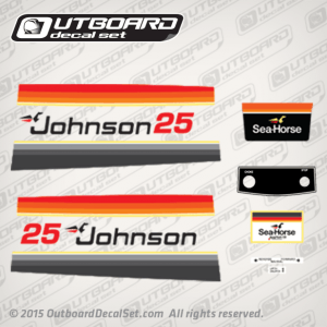 1979 Johnson 25 hp Manual decal set 0389602, 0389475, 0389476