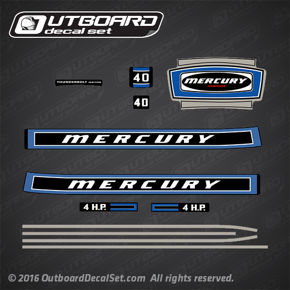 1974 Mercury 40 - 4 hp decal set