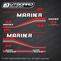 1990-1991-1992-1993-1994-1995-1996-1997 Mariner performance outboard 2.5 EFI decal set