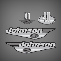 1999 - 2000 Johnson 40 hp Jet decal set -White