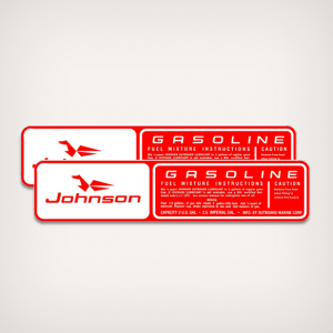Johnson 3 U.S Gallons gasoline Tank decal replica Sold by Set for early 1970's Gas Tanks.