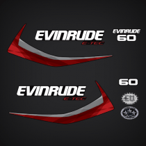 2014-2015 Evinrude 60 hp E-TEC decal set Graphite Models  0216702, 0216654, 0216655, 0216670, 0216671, 0285859, 0215774