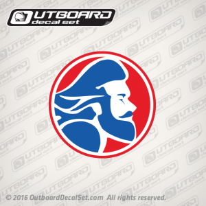 Mercury God Round Decal Red White Blue