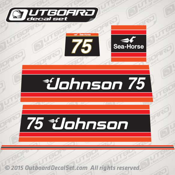 1981 Johnson 75 hp decal set 0390580, 0390458, 0390496