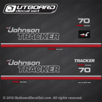 1989 Johnson Tracker 70 hp Pro Series decal set Red