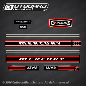 1970 Mercury 650 - 65 hp decal set