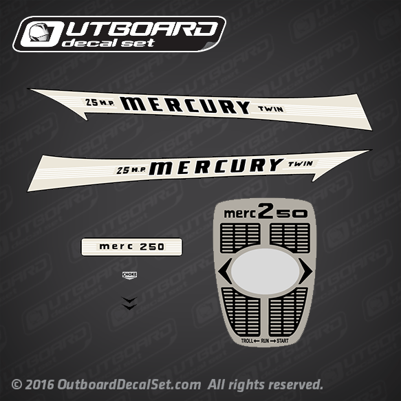 1962 Mercury 250 - 25 hp decal set