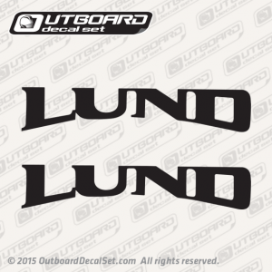 1980 1981 1982 1983 1984 1985 1986 1987 1988 and 1989 Lund Boat Decal Set Solid Black