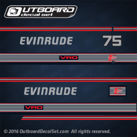 1989-1991 Evinrude 75 hp VRO decal set