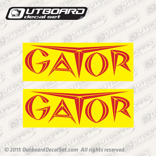 Gator Trailers Logo Yellow decal set 5 ¾ x 2