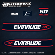 evinrude 1998 50 hp electric decal set
