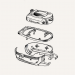 1957 Evinrude 3 hp Lightwin decal set, 0277614, 0277643, 0278549