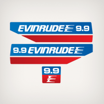 1970's Evinrude Outboard 9.9 hp Decals Set (Outboards)