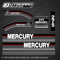 1991 1992 1993 Mercury 275 hp Cosworth BlackMax decal set (Outboards)