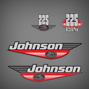 1999 Johnson 225 hp OceanPro decal set 0346705, 0346496, 0346715, 0346495, 0346714, 0346493, 5001194, 5001384, 5001094