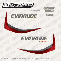 2015 Evinrude 130 hp decal set E-TEC White Models. 0216443, 0216423, 0216424, 0216426, 0216428, 0215896