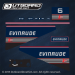 1989 1990 1991 Evinrude 6 hp decal set  0283730, 0283731, 0283732, 0283733