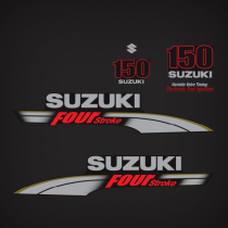 2006-2010 Suzuki 150 Hp Fourstroke EFI Decal Set 61443-96J01, 61453-96J01, 61422-96J21, 61435-96J01, 61446-93J03
