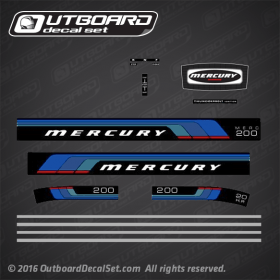 1976 Mercury 20 hp Early Styling decal set