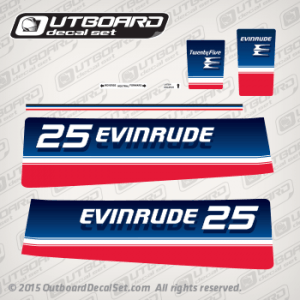 1980 Evinrude 25 hp decal set E25RCSA (Outboards)
