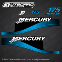 1999 2000 2001 2002 2003 2004 Mercury 175 hp decal set blue (Outboards)