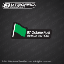 Mercury Racing 87 Octane Fuel Decal (Outboards)