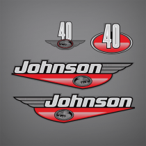 1999 Johnson 40 hp Jet decal set -Red