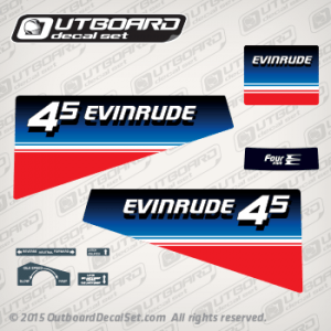 1980 Evinrude 4.5 hp, 5 hp decal set (Outboards)