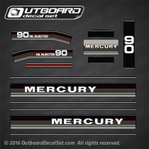 1987-1988 Mercury 90 hp Oil Injected decal set 12565A87, 9006A2