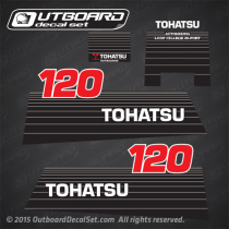 2002 and earlier Tohatsu 120 hp Decal set M120A